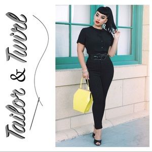 Tailor & Twirl by Tatyana Black Plaid Trousers